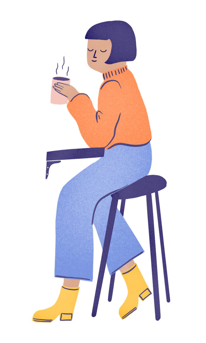 Professional feminine figure working at a desk